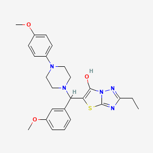 B2728479 2-Ethyl-5-((3-methoxyphenyl)(4-(4-methoxyphenyl)piperazin-1-yl)methyl)thiazolo[3,2-b][1,2,4]triazol-6-ol CAS No. 887220-17-9