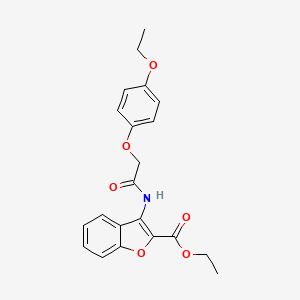 molecular formula C21H21NO6 B2728481 Ethyl 3-(2-(4-ethoxyphenoxy)acetamido)benzofuran-2-carboxylate CAS No. 847406-47-7