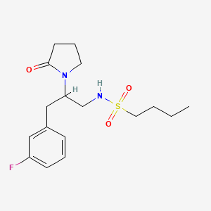 molecular formula C17H25FN2O3S B2728484 N-(3-(3-fluorophenyl)-2-(2-oxopyrrolidin-1-yl)propyl)butane-1-sulfonamide CAS No. 1421477-32-8