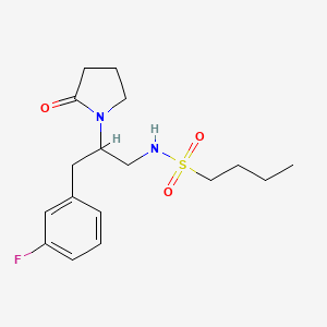 molecular formula C17H25FN2O3S B2728484 N-[3-(3-Fluorophenyl)-2-(2-oxopyrrolidin-1-YL)propyl]butane-1-sulfonamide CAS No. 1421477-32-8