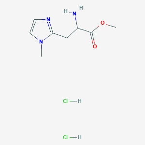 molecular formula C8H15Cl2N3O2 B2728490 Methyl 2-amino-3-(1-methyl-1H-imidazol-2-yl)propanoate dihydrochloride CAS No. 2171589-81-2