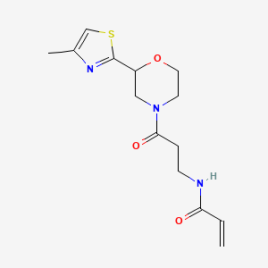 molecular formula C14H19N3O3S B2728491 N-{3-[2-(4-methyl-1,3-thiazol-2-yl)morpholin-4-yl]-3-oxopropyl}prop-2-enamide CAS No. 2197572-08-8