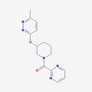 molecular formula C15H17N5O2 B2728493 (3-((6-甲基吡啶-3-基)氧基)哌啶-1-基)(嘧啶-2-基)甲酮 CAS No. 2034578-13-5
