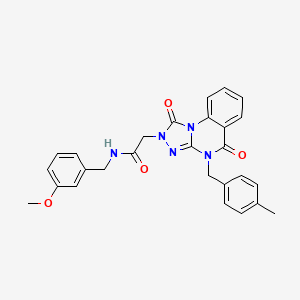 molecular formula C27H25N5O4 B2728495 N-(3-methoxybenzyl)-2-(4-(4-methylbenzyl)-1,5-dioxo-4,5-dihydro-[1,2,4]triazolo[4,3-a]quinazolin-2(1H)-yl)acetamide CAS No. 1243035-73-5