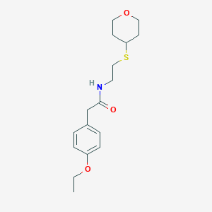 molecular formula C17H25NO3S B2728497 2-(4-ethoxyphenyl)-N-(2-((tetrahydro-2H-pyran-4-yl)thio)ethyl)acetamide CAS No. 1904413-13-3