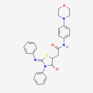 molecular formula C27H26N4O3S B2728500 N-(4-morpholin-4-ylphenyl)-2-(4-oxo-3-phenyl-2-phenylimino-1,3-thiazolidin-5-yl)acetamide CAS No. 301227-27-0