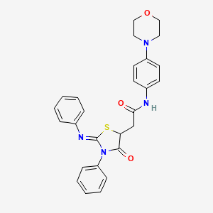 (Z)-N-(4-morpholinophenyl)-2-(4-oxo-3-phenyl-2-(phenylimino)thiazolidin-5-yl)acetamide