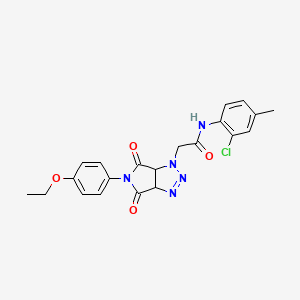 molecular formula C21H20ClN5O4 B2728521 N-(2-chloro-4-methylphenyl)-2-[5-(4-ethoxyphenyl)-4,6-dioxo-1H,3aH,4H,5H,6H,6aH-pyrrolo[3,4-d][1,2,3]triazol-1-yl]acetamide CAS No. 1052617-20-5