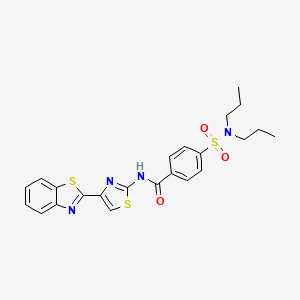 molecular formula C23H24N4O3S3 B2728552 N-[4-(1,3-benzothiazol-2-yl)-1,3-thiazol-2-yl]-4-(dipropylsulfamoyl)benzamide CAS No. 477327-08-5