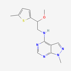 molecular formula C14H17N5OS B2728620 N-[2-methoxy-2-(5-methylthiophen-2-yl)ethyl]-1-methyl-1H-pyrazolo[3,4-d]pyrimidin-4-amine CAS No. 2380173-50-0