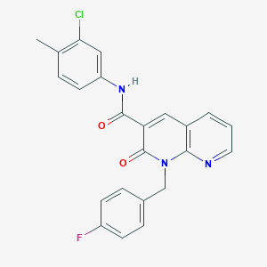 molecular formula C23H17ClFN3O2 B2728627 N-(3-chloro-4-methylphenyl)-1-[(4-fluorophenyl)methyl]-2-oxo-1,2-dihydro-1,8-naphthyridine-3-carboxamide CAS No. 1005295-29-3