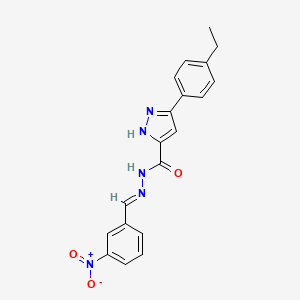 B2728717 3-(4-ethylphenyl)-N'-[(E)-(3-nitrophenyl)methylidene]-1H-pyrazole-5-carbohydrazide CAS No. 403650-67-9