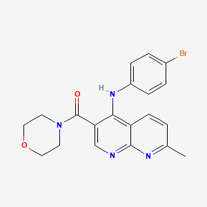 molecular formula C20H19BrN4O2 B2728763 N-(4-bromophenyl)-7-methyl-3-(morpholine-4-carbonyl)-1,8-naphthyridin-4-amine CAS No. 1251633-18-7