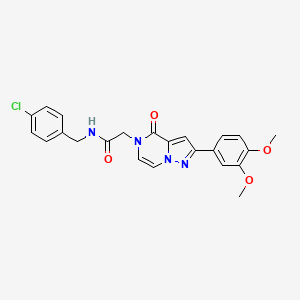 molecular formula C23H21ClN4O4 B2728769 N-(4-chlorobenzyl)-2-[2-(3,4-dimethoxyphenyl)-4-oxopyrazolo[1,5-a]pyrazin-5(4H)-yl]acetamide CAS No. 941876-86-4