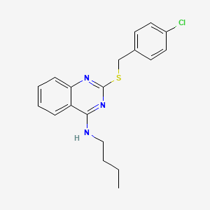 molecular formula C19H20ClN3S B2728780 N-butyl-2-((4-chlorobenzyl)thio)quinazolin-4-amine CAS No. 422532-60-3