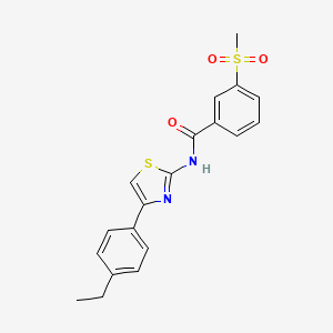 molecular formula C19H18N2O3S2 B2728825 N-(4-(4-ethylphenyl)thiazol-2-yl)-3-(methylsulfonyl)benzamide CAS No. 880438-90-4