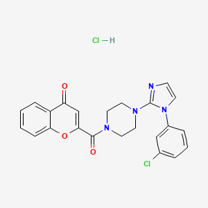 2-(4-(1-(3-chlorophenyl)-1H-imidazol-2-yl)piperazine-1-carbonyl)-4H-chromen-4-one hydrochloride