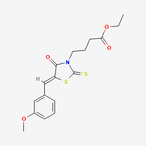 ethyl 4-[(5Z)-5-[(3-methoxyphenyl)methylidene]-4-oxo-2-sulfanylidene-1,3-thiazolidin-3-yl]butanoate