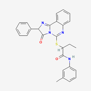 N-(3-methylphenyl)-2-({3-oxo-2-phenyl-2H,3H-imidazo[1,2-c]quinazolin-5-yl}sulfanyl)butanamide