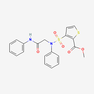 molecular formula C20H18N2O5S2 B2728871 methyl 3-{phenyl[(phenylcarbamoyl)methyl]sulfamoyl}thiophene-2-carboxylate CAS No. 895263-93-1