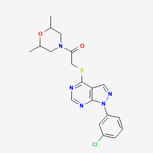 2-((1-(3-chlorophenyl)-1H-pyrazolo[3,4-d]pyrimidin-4-yl)thio)-1-(2,6-dimethylmorpholino)ethanone