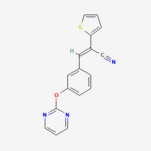 (E)-3-(3-pyrimidin-2-yloxyphenyl)-2-thiophen-2-ylprop-2-enenitrile