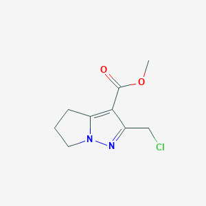 molecular formula C9H11ClN2O2 B2728875 methyl 2-(chloromethyl)-5,6-dihydro-4H-pyrrolo[1,2-b]pyrazole-3-carboxylate CAS No. 1707562-64-8