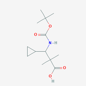 3-Cyclopropyl-2,2-dimethyl-3-[(2-methylpropan-2-yl)oxycarbonylamino]propanoic acid