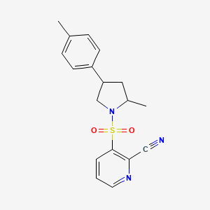 3-{[2-Methyl-4-(4-methylphenyl)pyrrolidin-1-yl]sulfonyl}pyridine-2-carbonitrile