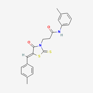 (Z)-3-(5-(4-methylbenzylidene)-4-oxo-2-thioxothiazolidin-3-yl)-N-(m-tolyl)propanamide