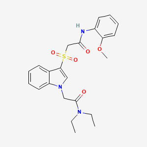 N,N-diethyl-2-(3-((2-((2-methoxyphenyl)amino)-2-oxoethyl)sulfonyl)-1H-indol-1-yl)acetamide