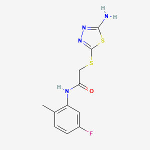2-[(5-amino-1,3,4-thiadiazol-2-yl)sulfanyl]-N-(5-fluoro-2-methylphenyl)acetamide
