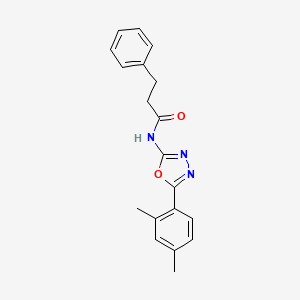 N-(5-(2,4-dimethylphenyl)-1,3,4-oxadiazol-2-yl)-3-phenylpropanamide