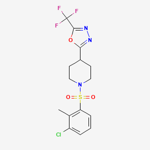 2-(1-((3-Chloro-2-methylphenyl)sulfonyl)piperidin-4-yl)-5-(trifluoromethyl)-1,3,4-oxadiazole