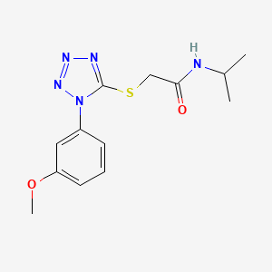 2-{[1-(3-methoxyphenyl)-1H-tetrazol-5-yl]sulfanyl}-N-(propan-2-yl)acetamide