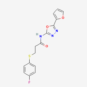 3-((4-fluorophenyl)thio)-N-(5-(furan-2-yl)-1,3,4-oxadiazol-2-yl)propanamide