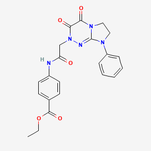 ethyl 4-(2-(3,4-dioxo-8-phenyl-3,4,7,8-tetrahydroimidazo[2,1-c][1,2,4]triazin-2(6H)-yl)acetamido)benzoate