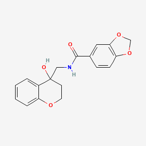 N-((4-hydroxychroman-4-yl)methyl)benzo[d][1,3]dioxole-5-carboxamide
