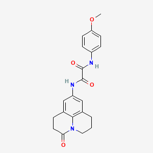 molecular formula C21H21N3O4 B2728945 N'-(4-methoxyphenyl)-N-{2-oxo-1-azatricyclo[7.3.1.0^{5,13}]trideca-5,7,9(13)-trien-7-yl}ethanediamide CAS No. 898423-18-2