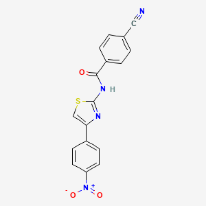 4-cyano-N-[4-(4-nitrophenyl)-1,3-thiazol-2-yl]benzamide
