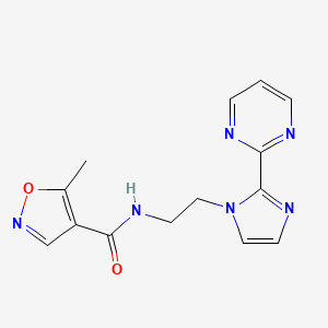 molecular formula C14H14N6O2 B2728960 5-methyl-N-(2-(2-(pyrimidin-2-yl)-1H-imidazol-1-yl)ethyl)isoxazole-4-carboxamide CAS No. 1797307-82-4