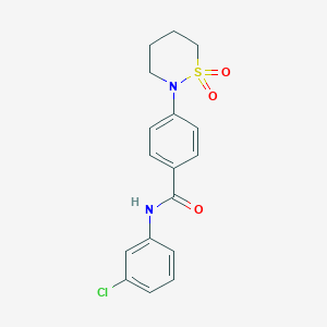 molecular formula C17H17ClN2O3S B2728964 N-(3-chlorophenyl)-4-(1,1-dioxo-1lambda6,2-thiazinan-2-yl)benzamide CAS No. 899952-74-0