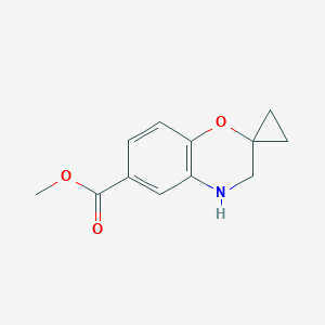 molecular formula C12H13NO3 B2728967 Methyl spiro[3,4-dihydro-1,4-benzoxazine-2,1'-cyclopropane]-6-carboxylate CAS No. 1824190-01-3