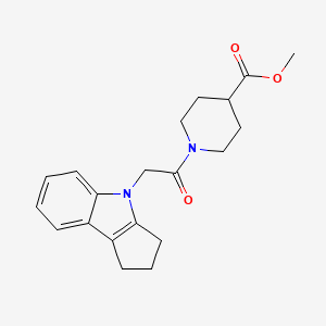 molecular formula C20H24N2O3 B2728969 methyl 1-(2-(2,3-dihydrocyclopenta[b]indol-4(1H)-yl)acetyl)piperidine-4-carboxylate CAS No. 1203184-05-7