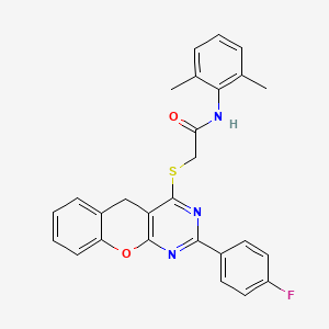N-(2,6-dimethylphenyl)-2-((2-(4-fluorophenyl)-5H-chromeno[2,3-d]pyrimidin-4-yl)thio)acetamide