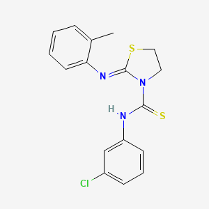 N-(3-chlorophenyl)-2-[(2-methylphenyl)imino]-1,3-thiazolane-3-carbothioamide