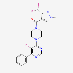 molecular formula C20H19F3N6O B2728981 [3-(Difluoromethyl)-1-methylpyrazol-4-yl]-[4-(5-fluoro-6-phenylpyrimidin-4-yl)piperazin-1-yl]methanone CAS No. 2380079-02-5