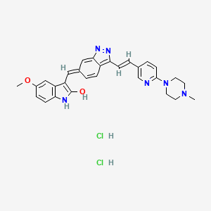 (Z)-5-methoxy-3-((3-((E)-2-(6-(4-methylpiperazin-1-yl)pyridin-3-yl)vinyl)-1H-indazol-6-yl)methylene)indolin-2-one dihydrochloride