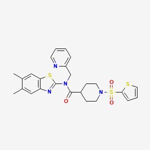 N-(5,6-dimethylbenzo[d]thiazol-2-yl)-N-(pyridin-2-ylmethyl)-1-(thiophen-2-ylsulfonyl)piperidine-4-carboxamide