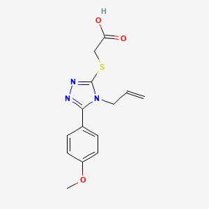 molecular formula C14H15N3O3S B2728990 [4-Allyl-5-(4-methoxy-phenyl)-4H-[1,2,4]triazol-3-ylsulfanyl]-acetic acid CAS No. 18204-62-1